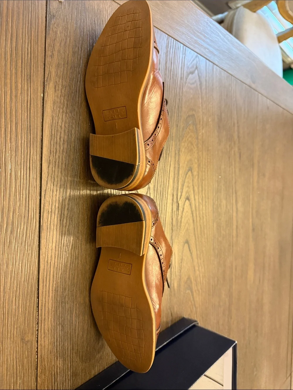 Kids Brown Brogue Dress Shoes - Lace-Up Oxford Boys Size 1